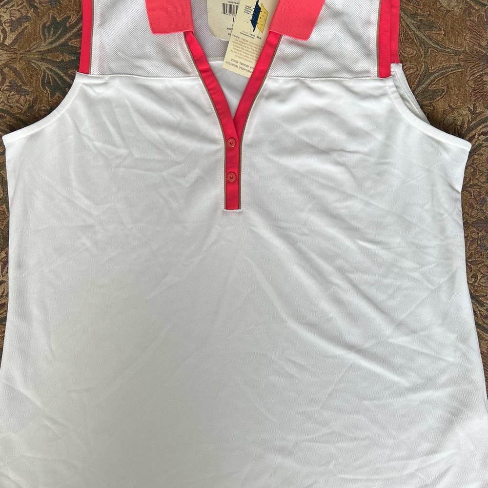 NWT EP PRO TECH LARGE SLEEVELESS GOLF White Multi from AFAR
